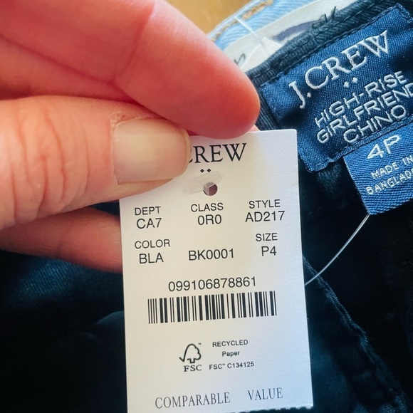 J. Crew High Rise Girlfriend Chino NWT 4 petite - Picture 12 of 16